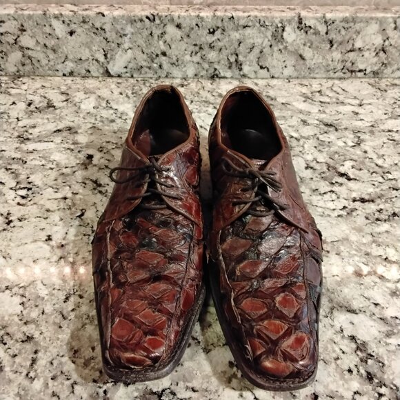 Brazilian Pirarucu Men\'s Dress Shoes Size 10.5